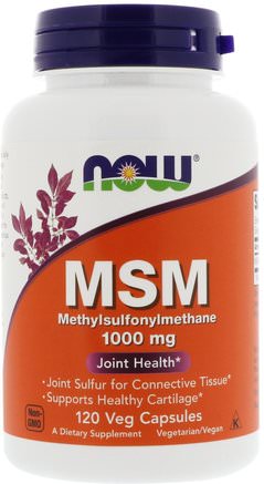 MSM, Methylsulfonylmethane, 1.000 mg, 120 Veg Capsules by Now Foods-Hälsa, Ben, Osteoporos, Gemensam Hälsa, Msm
