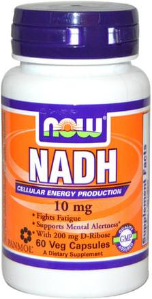NADH, 10 mg, 60 Veg Capsules by Now Foods-Kosttillskott, Nadh