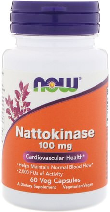 Nattokinase, 100 mg, 60 Veg Capsules by Now Foods-Kosttillskott, Nattokinas