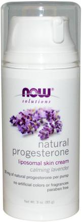 Natural Progesterone, Liposomal Skin Cream, Calming Lavender, 3 oz (85 g) by Now Foods-Hälsa, Kvinnor, Progesteronkrämprodukter