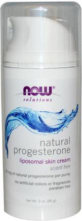 Natural Progesterone, Liposomal Skin Cream, Unscented, 3 oz (85 g) by Now Foods-Hälsa, Kvinnor, Progesteronkrämprodukter