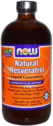 Natural Resveratrol, Liquid Concentrate, 16 fl oz (473 ml) by Now Foods-Kosttillskott, Antioxidanter, Resveratrol