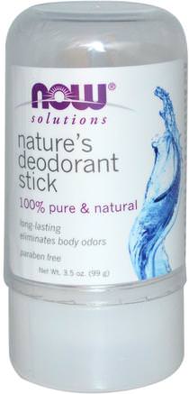 Natures Deodorant Stick, 3.5 oz (99 g) by Now Foods-Bad, Skönhet, Deodorant