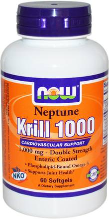 Neptune Krill 1000, 60 Softgels by Now Foods-Kosttillskott, Efa Omega 3 6 9 (Epa Dha), Krillolja, Krillolja Neptun