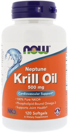 Neptune Krill Oil, 500 mg, 120 Softgels by Now Foods-Kosttillskott, Efa Omega 3 6 9 (Epa Dha), Krillolja, Krillolja Neptun