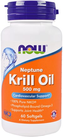 Neptune Krill Oil, 500 mg, 60 Softgels by Now Foods-Kosttillskott, Efa Omega 3 6 9 (Epa Dha), Krillolja, Krillolja Neptun
