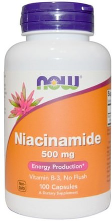 Niacinamide, 500 mg, 100 Capsules by Now Foods-Vitaminer, Vitamin B, Vitamin B3, Vitamin B3 - Niacinamid