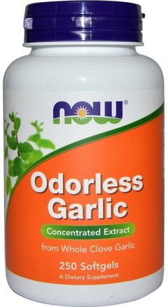 Odorless Garlic, Concentrated Extract, 250 Softgels by Now Foods-Kosttillskott, Antibiotika, Vitlök