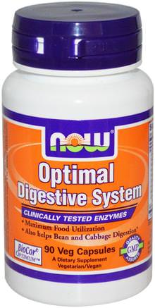 Optimal Digestive System, 90 Veg Capsules by Now Foods-Kosttillskott, Enzymer, Matsmältningsenzymer