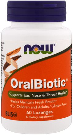 OralBiotic, 60 Lozenges by Now Foods-Bad, Skönhet, Oral Tandvård, Probiotika