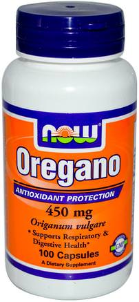 Oregano, 450 mg, 100 Veg Capsules by Now Foods-Kosttillskott, Oreganoolja