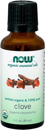 Organic Essential Oils, Clove, 1 fl oz (30 ml) by Now Foods-Bad, Skönhet, Aromaterapi Eteriska Oljor