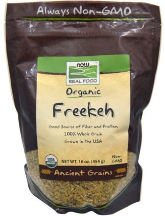 Organic Freekeh, 16 oz (454 g) by Now Foods-Kosttillskott, Fiber