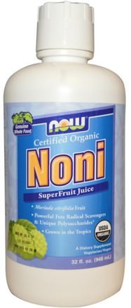 Organic Noni, SuperFruit Juice, 32 fl oz (946 ml) by Now Foods-Örter, Noni Juice Extrakt, Kaffe Te Och Drycker, Fruktjuicer