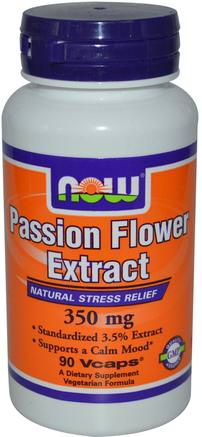 Passion Flower, 350 mg, 90 Veg Capsules by Now Foods-Örter, Passionblomma