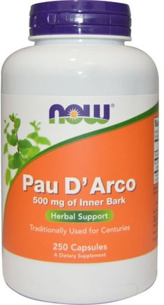 Pau D Arco, 500 mg, 250 Capsules by Now Foods-Örter, Pau Darco