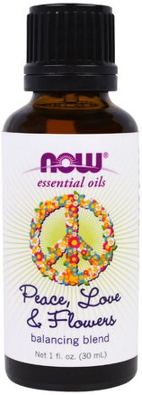 Essential Oils, Peace, Love & Flowers, Balancing Blend, 1 fl. oz (30 ml) by Now Foods-Bad, Skönhet, Aromaterapi Eteriska Oljor