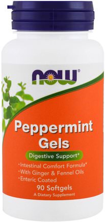 Peppermint Gels, 90 Softgels by Now Foods-Hälsa, Ibs, Örter, Pepparmynta