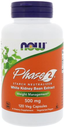 Phase 2 Starch Neutralizer, 500 mg, 120 Veg Capsules by Now Foods-Kosttillskott, Vit Njurbönaxtrakt Fas 2
