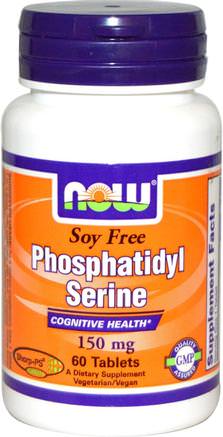 Phosphatidyl Serine, Soy-Free, 150 mg, 60 Tablets by Now Foods-Kosttillskott, Aminosyror, Fosfatidylserin