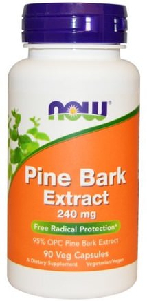 Pine Bark Extract, 240 mg, 90 Veg Capsules by Now Foods-Kosttillskott, Pyknogenol