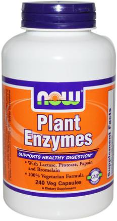 Plant Enzymes, 240 Veg Capsules by Now Foods-Kosttillskott, Enzymer, Laktas