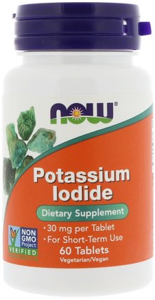 Potassium Iodide, 30 mg, 60 Tablets by Now Foods-Kosttillskott, Mineraler, Kaliumjodid