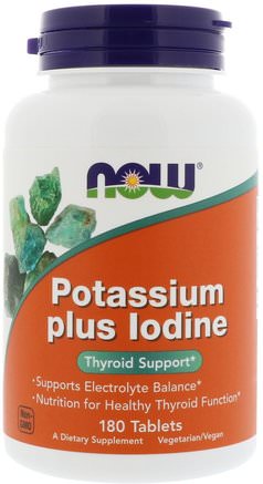 Potassium Plus Iodine, 180 Tablets by Now Foods-Kosttillskott, Mineraler, Kaliumjodid