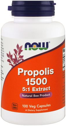 Propolis 1500, 300 mg, 100 Veg Capsules by Now Foods-Kosttillskott, Biprodukter, Bi Propolis