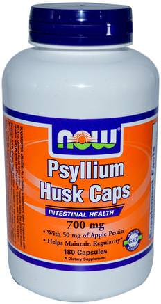 Psyllium Husk Caps, 700 mg, 180 Capsules by Now Foods-Kosttillskott, Fiber, Psylliumskal