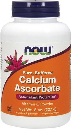 Pure, Buffered Calcium Ascorbate, Vitamin C Powder, 8 oz (227 g) by Now Foods-Vitaminer, Vitamin C, Mineraler, Kalcium