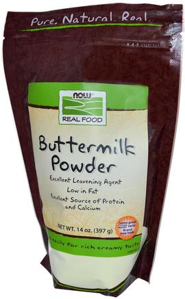 Real Food, Buttermilk Powder, 14 oz (397 g) by Now Foods-Mat, Kärnmjölk, Bakhjälpmedel