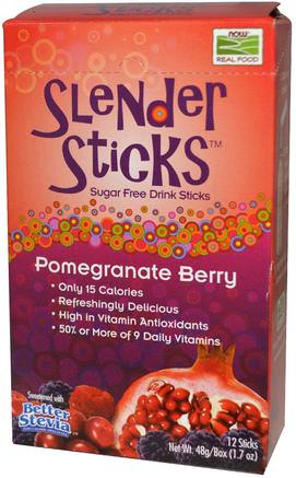 Real Food, Slender Sticks, Pomegranate Berry, 12 Sticks, 4 g Each by Now Foods-Kosttillskott, Antioxidanter