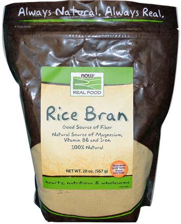 Stabilized Rice Bran, 20 oz (567 g) by Now Foods-Kosttillskott, Risklid