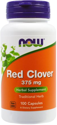 Red Clover, 375 mg, 100 Capsules by Now Foods-Örter, Rödklöver