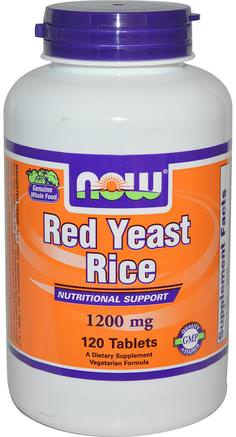 Red Yeast Rice, 1200 mg, 120 Tablets by Now Foods-Kosttillskott, Rött Jästris