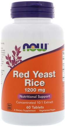Red Yeast Rice, 1200 mg, 60 Tablets by Now Foods-Kosttillskott, Rött Jästris