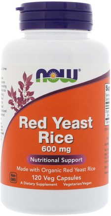 Red Yeast Rice, 600 mg, 120 Veg Capsules by Now Foods-Kosttillskott, Rött Jästris