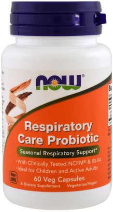 Respiratory Care Probiotic, 60 Veggie Caps by Now Foods-Kosttillskott, Probiotika, Probiotika För Barn