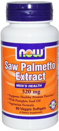 Saw Palmetto Extract, 320 mg, 90 Veggie Softgels by Now Foods-Hälsa, Män