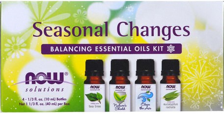 Seasonal Changes, Balancing Essential Oils Kit, 4 Bottles, 1/3 fl oz. (10 ml) Each by Now Foods-Kosttillskott, Aminosyror, Bcaa (Förgrenad Aminosyra)