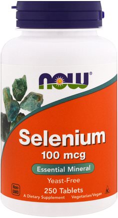 Selenium, Yeast Free, 100 mcg, 250 Tablets by Now Foods-Kosttillskott, Antioxidanter, Selen