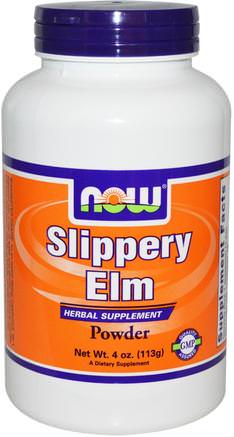 Slippery Elm, Powder, 4 oz (113 g) by Now Foods-Örter, Hala Elm