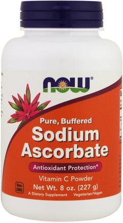 Sodium Ascorbate, Powder, 8 oz (227 g) by Now Foods-Vitaminer, Vitamin C, Vitamin C Pulver Och Kristaller, Kosttillskott, Mineraler, Natrium