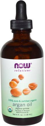 Solutions, Argan Oil, 4 fl oz (118 ml) by Now Foods-Bad, Skönhet, Argan, Nu Matbad, Nu Matoljor
