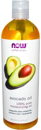 Solutions, Avocado Oil, 16 fl oz (473 ml) by Now Foods-Hälsa, Hud, Avokadoolja, Massageolja