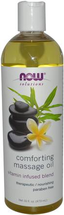 Solutions, Comforting Massage Oil, 16 fl oz (473 ml) by Now Foods-Hälsa, Hud, Massageolja