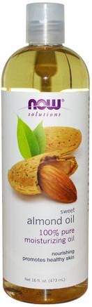 Solutions, Sweet Almond Oil, 16 fl oz (473 ml) by Now Foods-Hälsa, Hud, Mandelolja Aktuellt