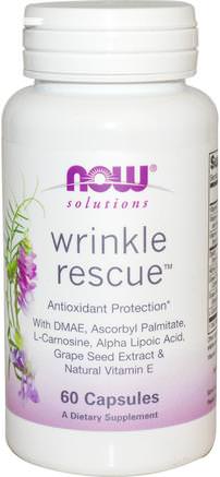 Solutions, Wrinkle Rescue, 60 Capsules by Now Foods-Kosttillskott, Antioxidanter
