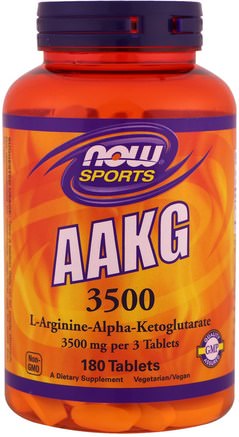 Sports, AAKG 3500, 180 Tablets by Now Foods-Kosttillskott, Aminosyror, L Arginin, Aakg (Arginin Alfa Ketoglutarat)